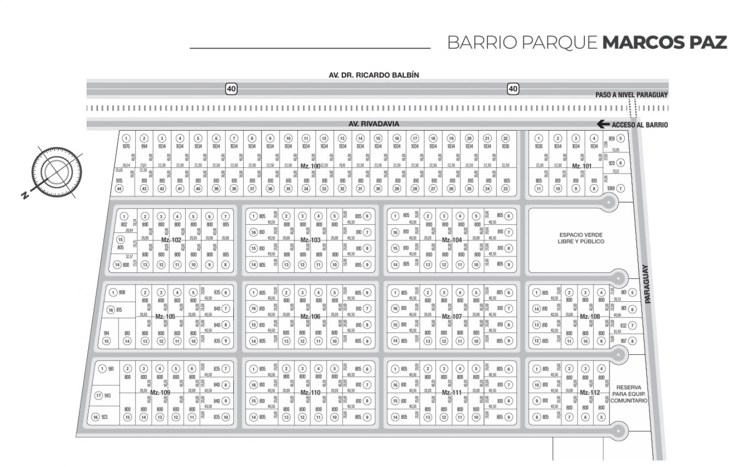 Venta de Lote en Barrio Parque Marcos Paz - Barrio Abierto - Marcos Paz