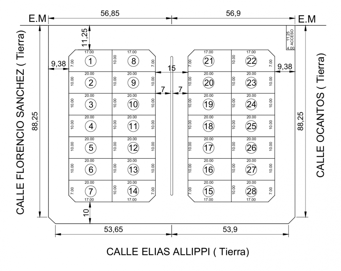 Lotes en Barrio Semicerrado Cactus - Mariano Acosta - Partido de Merlo