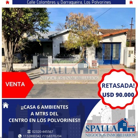 MAGNIFICA CASA EN VENTA 6 AMBIENTES - A MTS DE CENTRO COMERCIAL EN LOS POLVORINES - Malvinas Argentinas